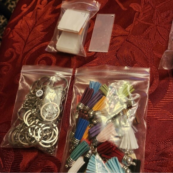 Handcrafted Custom Made Acrylic Rectangle Keychain Zipper Pull Bag Charm - Picture 1 of 15